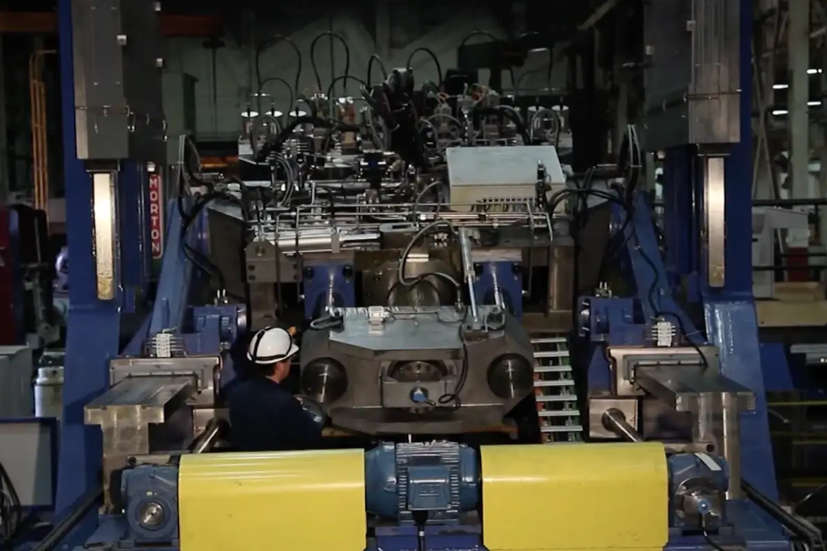 Forging machine parts.